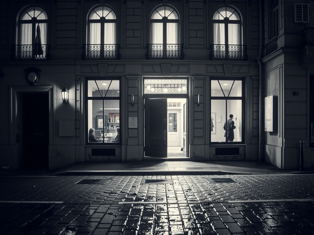 Façade du 59 Rue Desnouettes sous la pluie